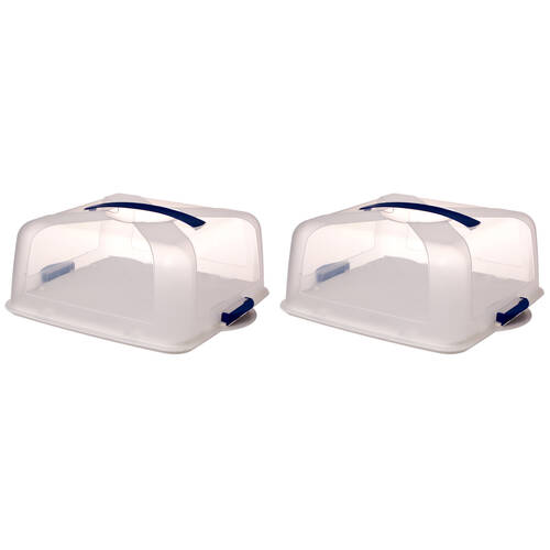 2PK Clip Fresh Square Cake Saver Airtight Container - Clear