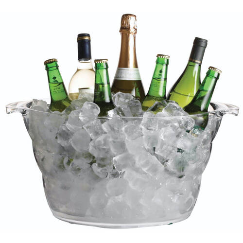BarCraft Acrylic 28cm Oval Drink Pail Cooler Bucket Large - Clear