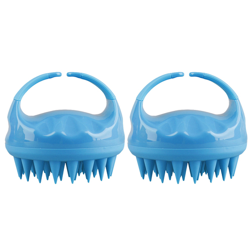 2PK Liven Zen Scalp Care Silicone Cleansing Brush Blue