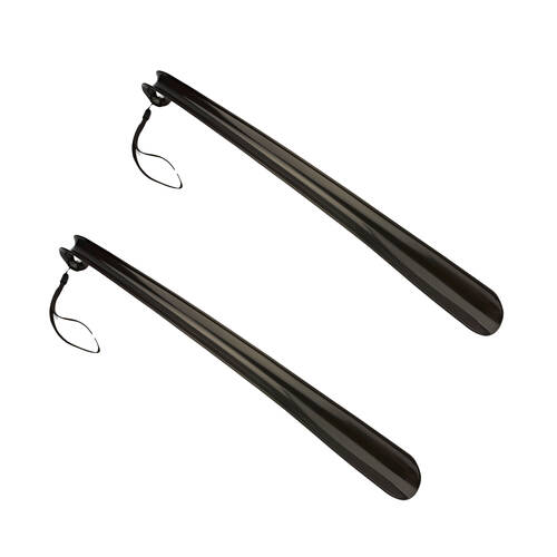 2PK SofSole Plastic Shoe Horn Footwear Lifter Tool - Black