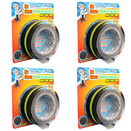4PK Hercules Dr. Nano Glow In The Dark Anti Slip Tape 50mm x 3m