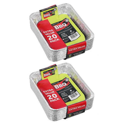 2x 20PK Lemon & Lime Foil Tray Extra Value Pack