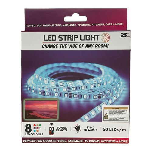 25th Hour 5m Colour Changing Strip Light w/ Remote Control