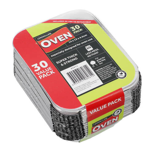 Lemon & Lime 30PK Foil Container 14x12x4.5cm