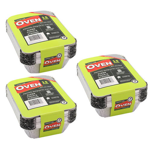 3x 15pc Lemon & Lime Foil Container w/ Lid