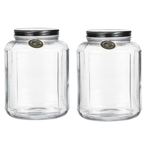 2PK Lemon & Lime Ascot Glass Jar 4.5L