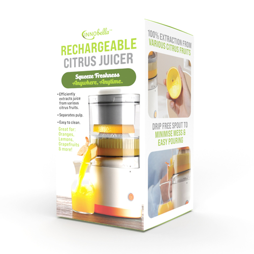 Innobella 31cm Rechargeable Citrus Juicer Fruit Zester - White