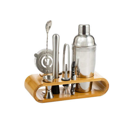 11pc Innobella Cocktail Shaker Set With Bamboo Stand 