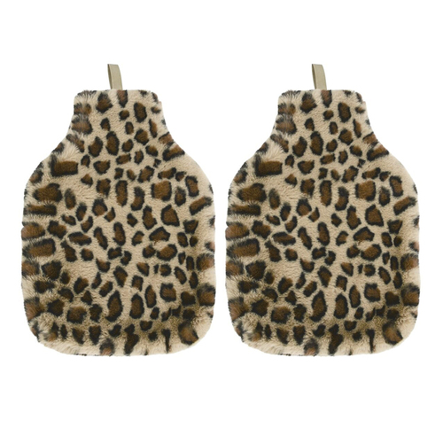 2PK Annabel Trends 37x23cm Cover Cosy Luxe For Hot Water Bottle - Ocelot