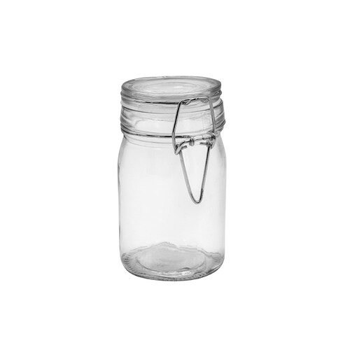 Lemon & Lime Fresco 12cm/240ml Glass Clip Jar - Clear