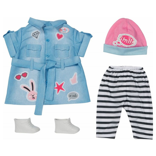 Baby Born Deluxe Jeans Dress Clothing Set For 43cm Dolls 3y+
