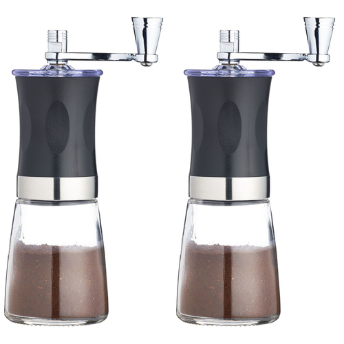 2x La Cafetiere 19.5cm Manual Stainless Steel Coffee Grinder Black - Small