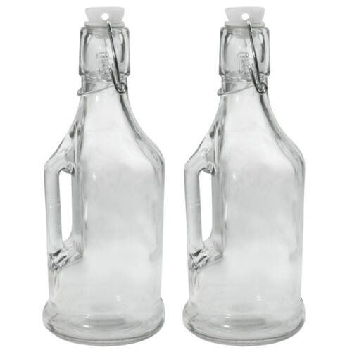 2PK Lemon & Lime 350ml Glass Clip Bottle