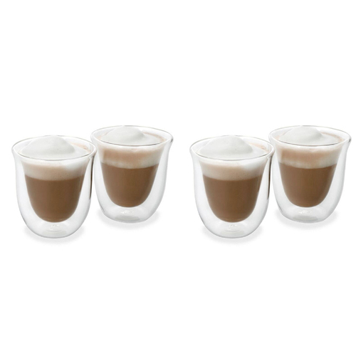 2x 2pc La Cafetiere 200ml Double Walled Glass Cappuccino Cup - Clear