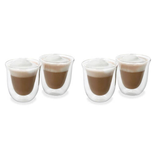 2x 2pc La Cafetiere 200ml Double Walled Glass Cappuccino Cup - Clear