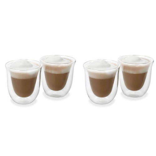 2x 2pc La Cafetiere 200ml Double Walled Glass Cappuccino Cup - Clear