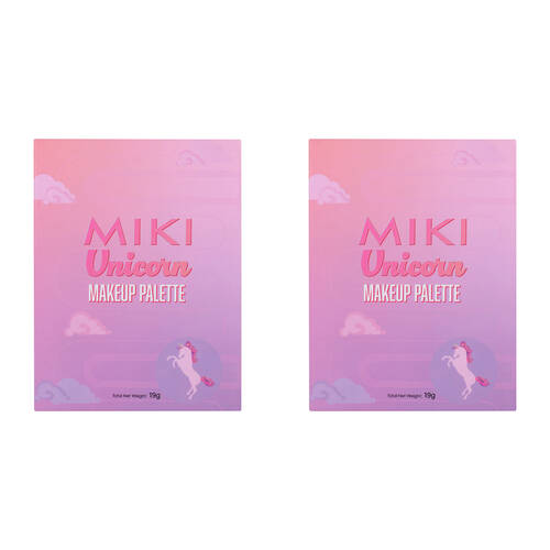 2PK Miki Unicorn Makeup Palette With Eyeshadows, Highlighters, Lip Gloss - 5y+