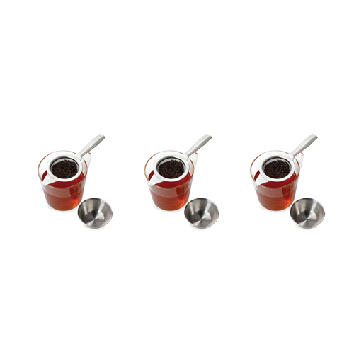 3x La Cafetiere 14cm Stainless Steel Tea Strainer w/ Stand - Silver