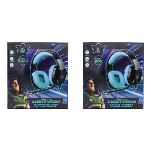 2PK Disney Pixar Lightyear Gaming Headset w/ Microphone For PC/PS4/PS5 5y+