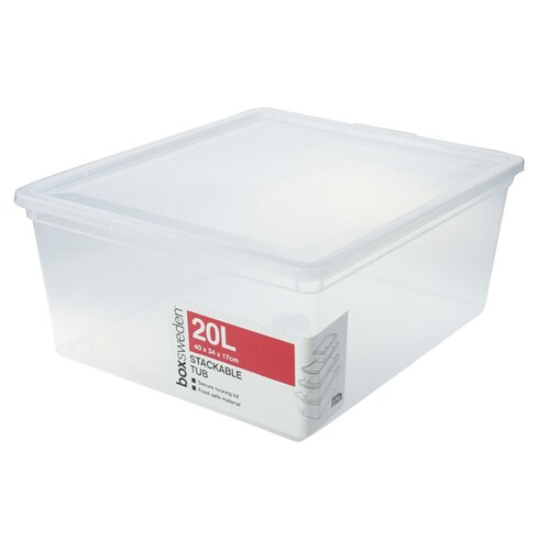 Boxsweden Essentials Stackable Box 20L Clear 39.5X34X16.5cm