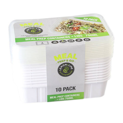 Lemon & Lime 10PK Meal Prep Containers - 750ml