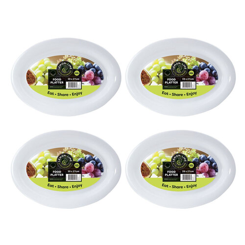 4PK Lemon & Lime Serving Platter Oval Small 39X27cm