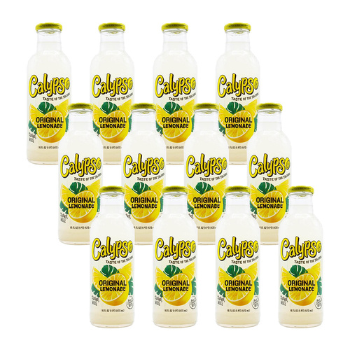 12PK Calypso 473ml Original Lemonade Non-Alcoholic Flavoured Drink