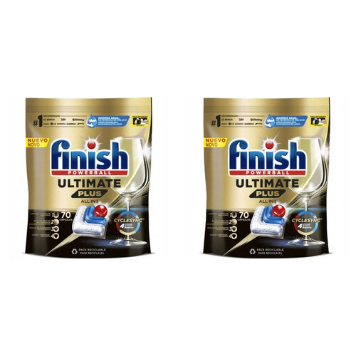 2PK 70pc Finish Powerball Ultimate Plus Dishwashing Cleaning Tablets