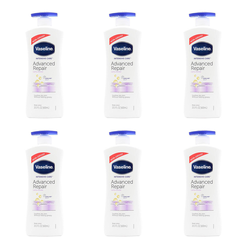 6PK Vaseline 600ml Body Lotion Advanced Repair For Dry Skin