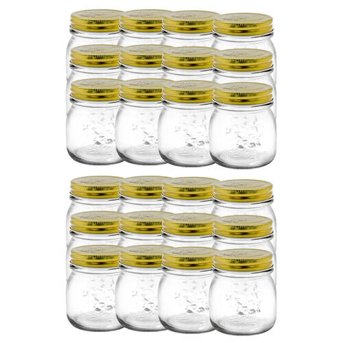 24pc Lemon & Lime 300ml Roma Jars w/ Gold Lids