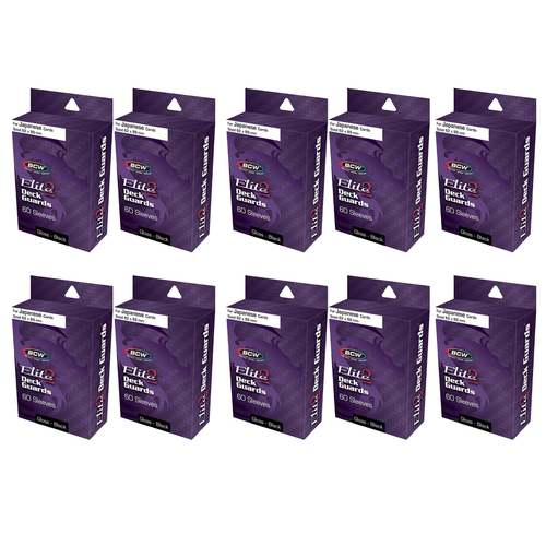 10x 60pc BCW Deck Guard Sleeves Elite2 62x82mm For Japanese Cards Small - Black