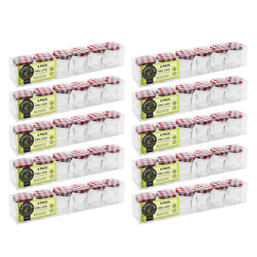 10x 6pc Lemon & Lime 30ml Mini Toscana Glass Jars