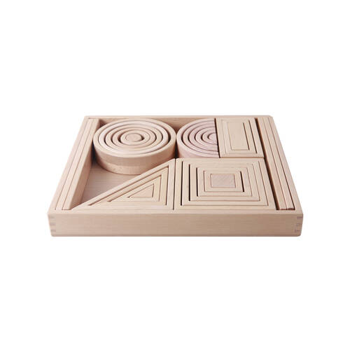 Vivaio Froebel Inspired Pythagoras Block Set Wooden Building Toy Kids - 3y+