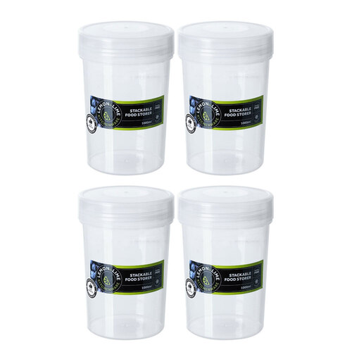 4PK Lemon & Lime Keep Fresh Stackable Food Storer 1L 11X11X16cm