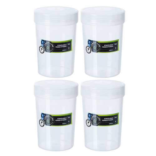 4PK Lemon & Lime Keep Fresh Stackable Food Storer 1.8L 13X13X19cm