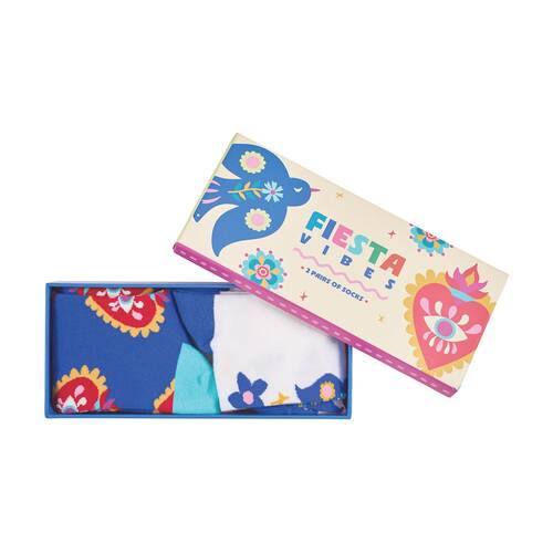 2pc Annabel Trends Multi Design Women's Socks Set W/ Box Size 7-9 Fiesta Vibes