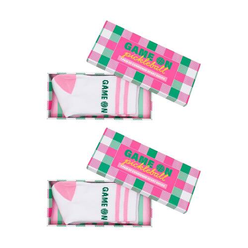 2PK Annabel Trends Multi Design Pickleball Women's Socks W/ Box Size 7-9 Game On