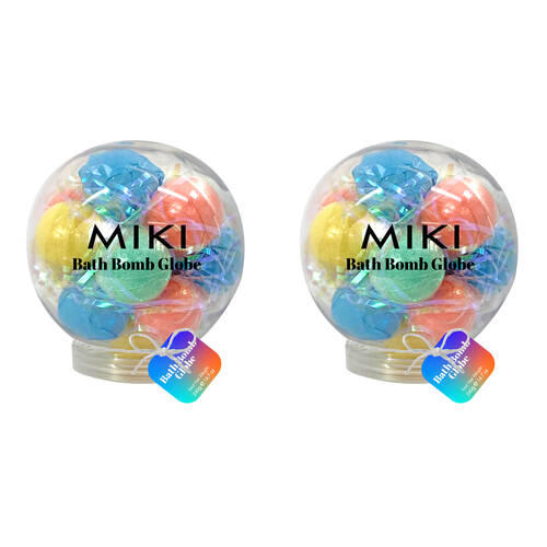 2PK Miki Bath Bomb Globe In Reusable Container - Vanilla Scented Fizzing - 3y+