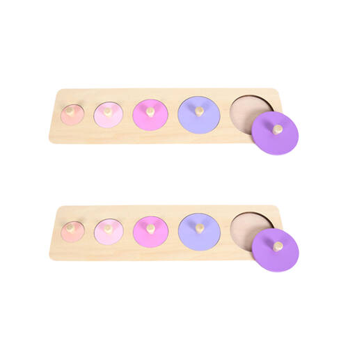 2PK Educare 5 Circles Knob Puzzle Motor Skills Educational Toy Kids - 3y+