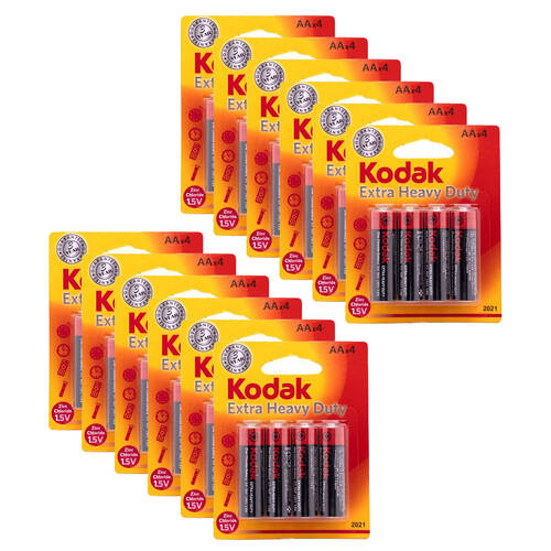 12x 4pc Kodak Extra Heavy Duty AA Battery 1.5V Zinc Chloride