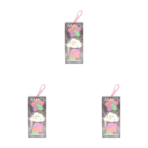 3PK Miki Unicorn Bath Bomb Trio For A Fizzing Candy Experience - 3y+