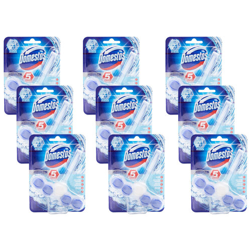 9PK Domestos Power 5 Toilet Block Bathroom Bowl Cleaner 55g - Ocean