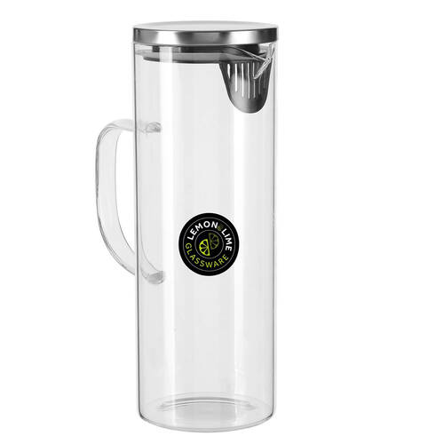 Lemon & Lime 1.8L Glass Water Jug w/ Stainless Lid