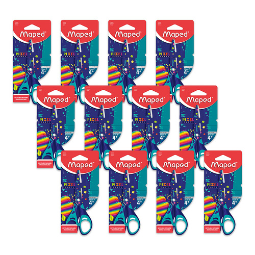 12PK Maped Pixel Party Soft Finger Loop Comfortable Scissors 13cm