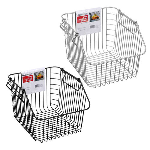 2PK Boxsweden Wire Stacking Basket - Assorted