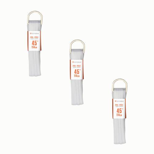3PK SofSole Athletic Oval Sport Shoe 45" Laces - White