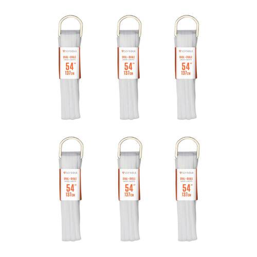 6PK SofSole Athletic Oval Sport Shoe 54" Laces - White