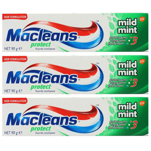 3x Macleans 90G Toothpaste Protect Mild Mint