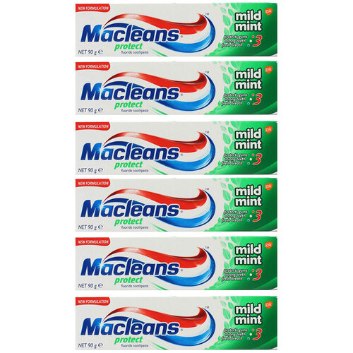 6PK Macleans 90G Toothpaste Protect Mild Mint