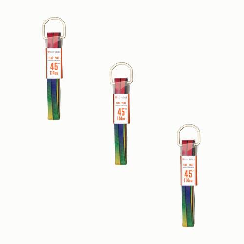 3PK SofSole Athletic Flat Sport Shoe 45" Laces - Rainbow